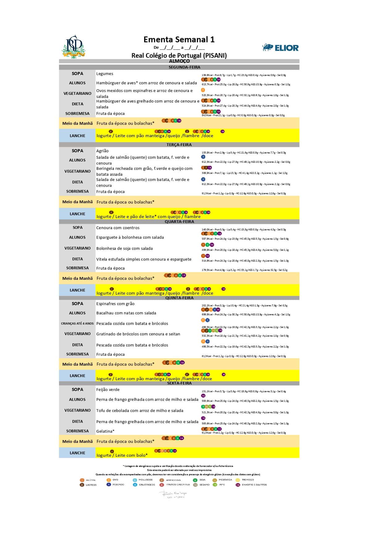 Nova Ementa Semanal 1